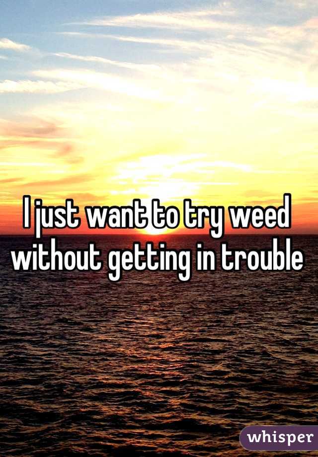 I just want to try weed without getting in trouble