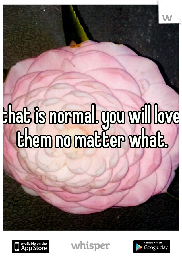 that is normal. you will love them no matter what.