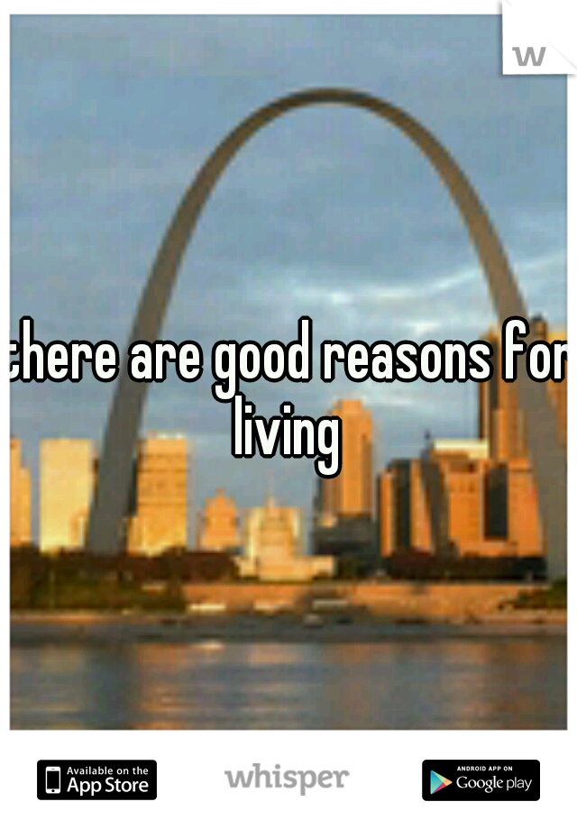 there are good reasons for living 