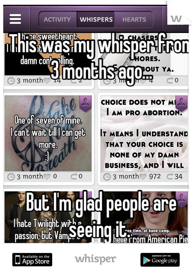 This was my whisper from 3 months ago... 




But I'm glad people are seeing it. 
