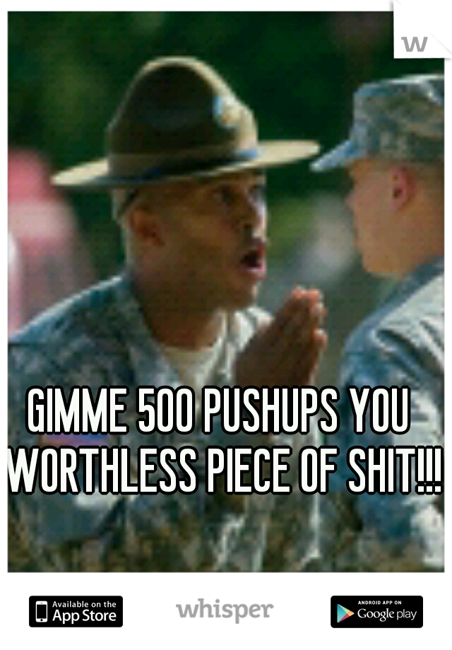 GIMME 500 PUSHUPS YOU WORTHLESS PIECE OF SHIT!!!