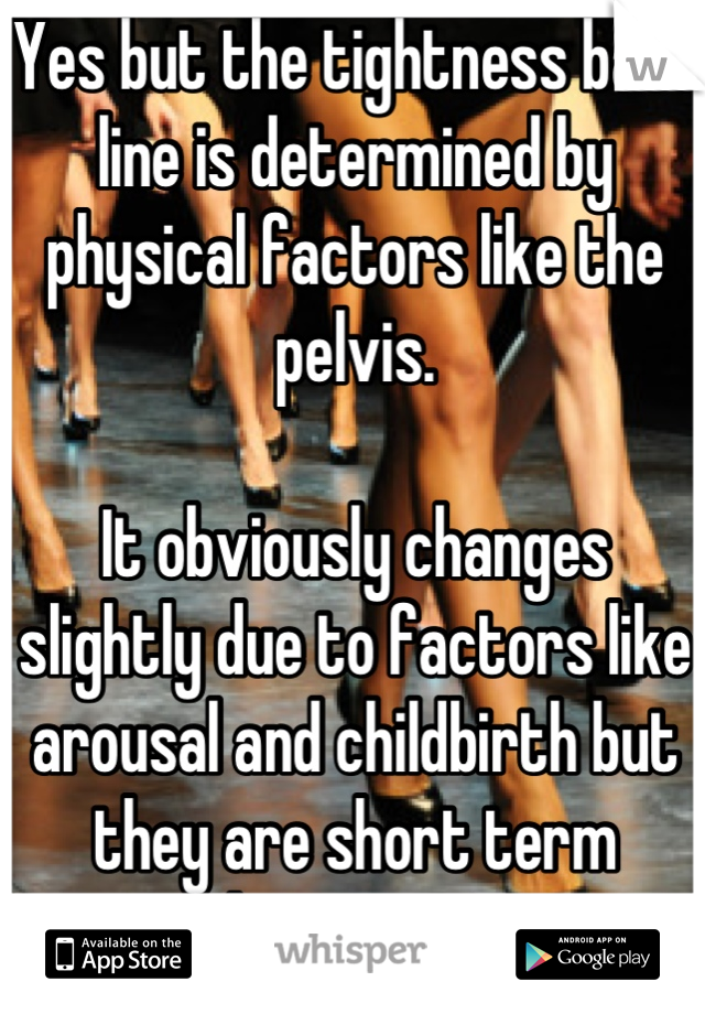 Yes but the tightness base line is determined by physical factors like the pelvis. 

It obviously changes slightly due to factors like arousal and childbirth but they are short term alterations. 