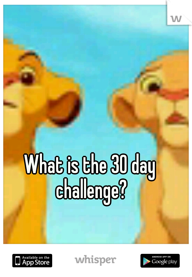 What is the 30 day challenge?
