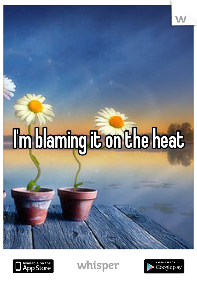 I'm blaming it on the heat