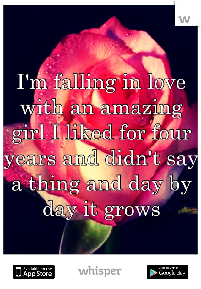 I'm falling in love with an amazing girl I liked for four years and didn't say a thing and day by day it grows