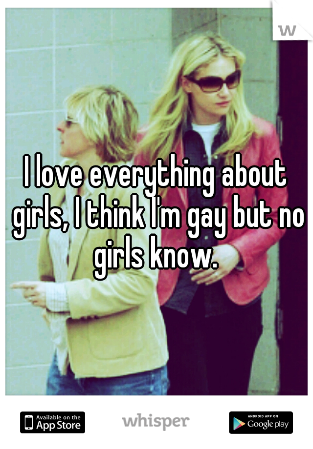 I love everything about girls, I think I'm gay but no girls know. 