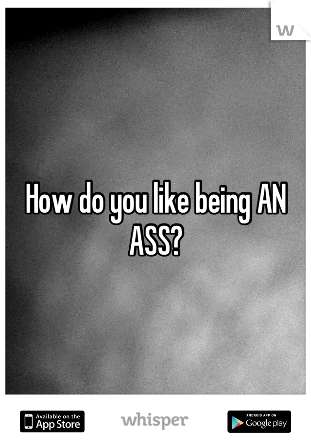 How do you like being AN ASS?