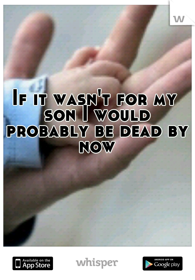 If it wasn't for my son I would probably be dead by now
