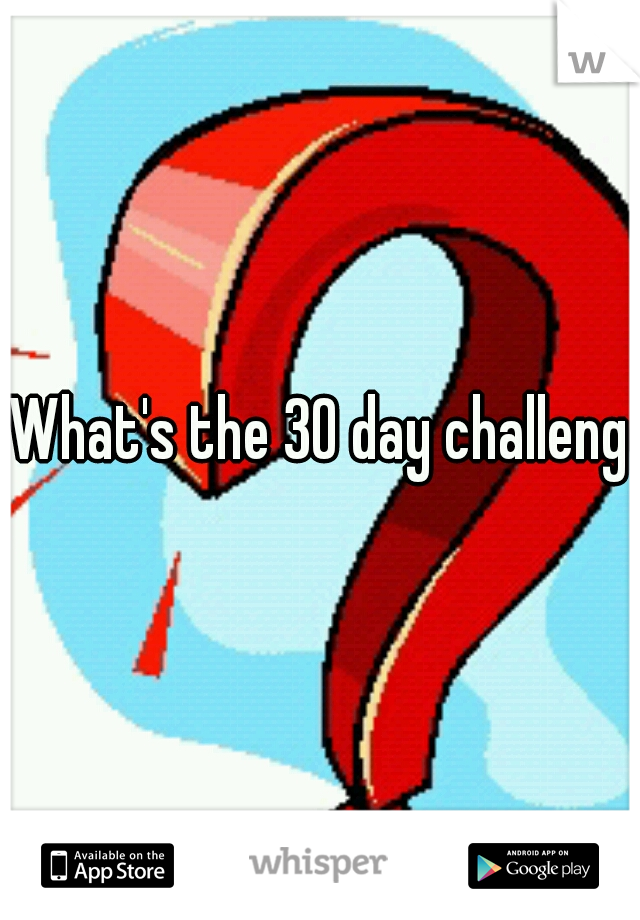 What's the 30 day challenge