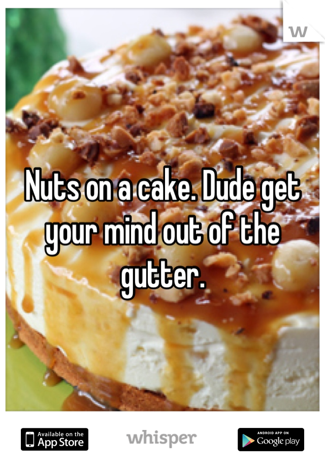 Nuts on a cake. Dude get your mind out of the gutter.