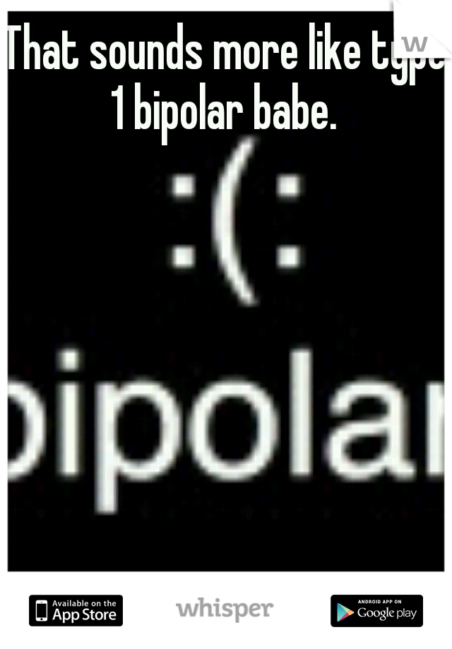 That sounds more like type 1 bipolar babe. 