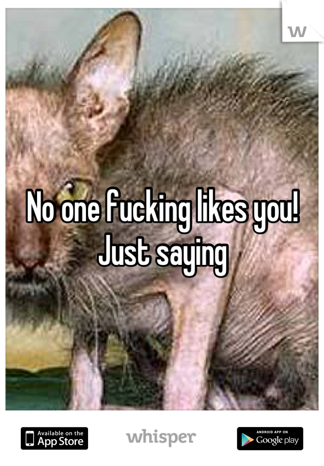 No one fucking likes you!
Just saying