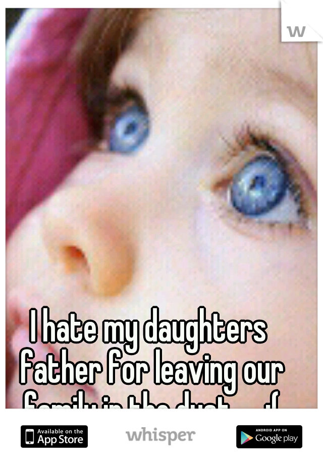 I hate my daughters father for leaving our family in the dust..... :(