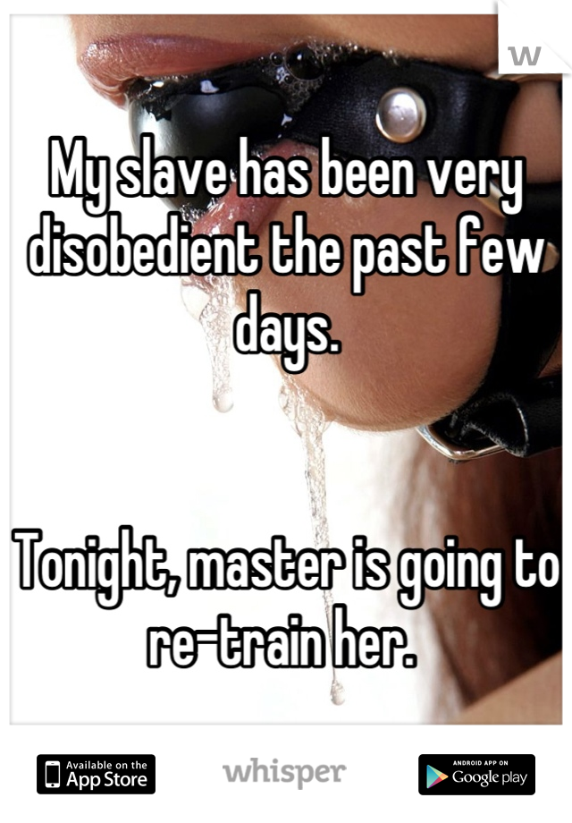 My slave has been very disobedient the past few days.


Tonight, master is going to re-train her. 