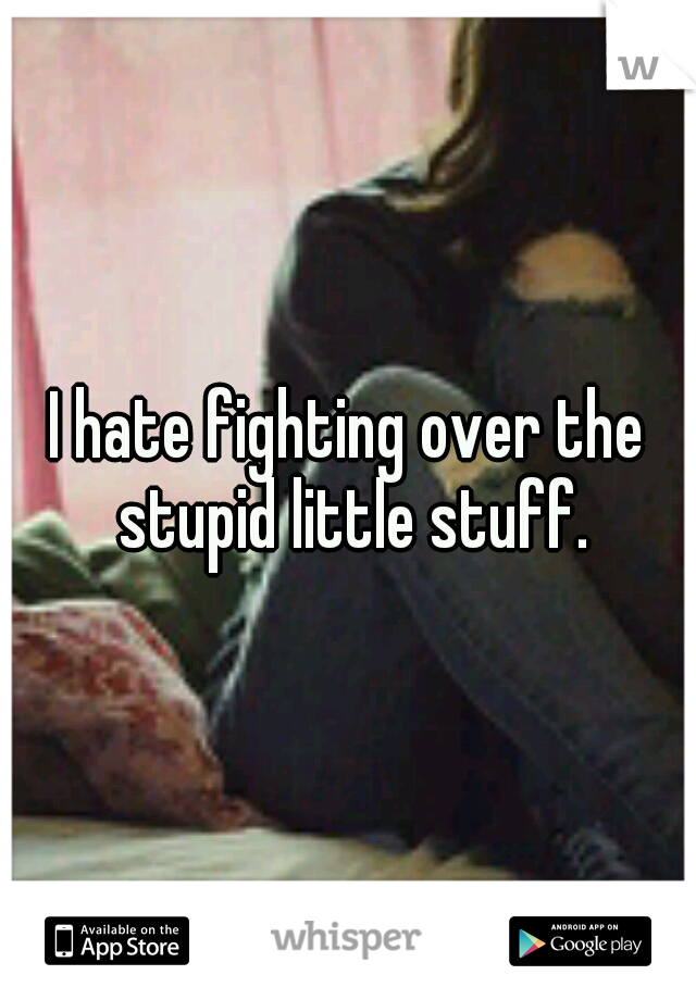 I hate fighting over the stupid little stuff.