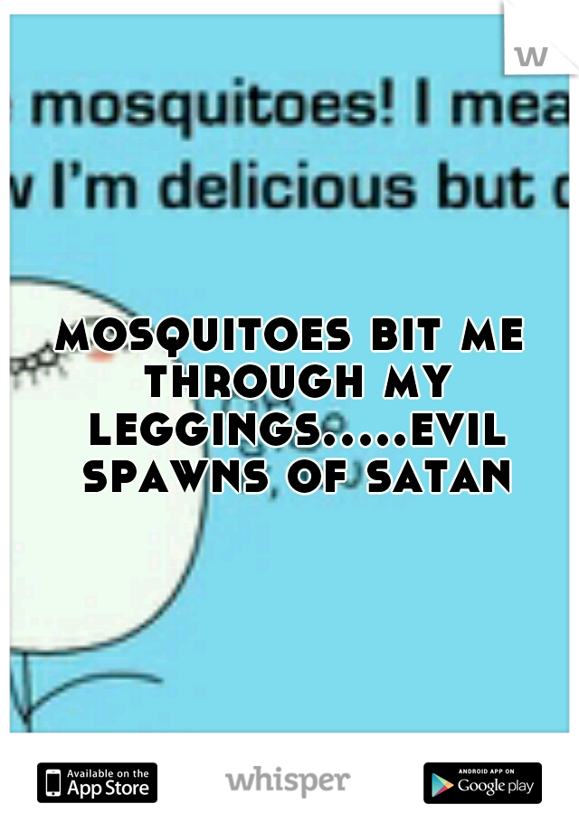 mosquitoes bit me through my leggings.....evil spawns of satan