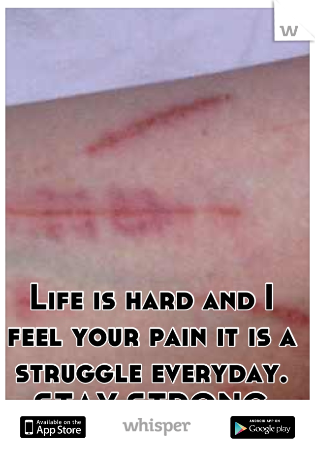 Life is hard and I feel your pain it is a struggle everyday.
STAY STRONG