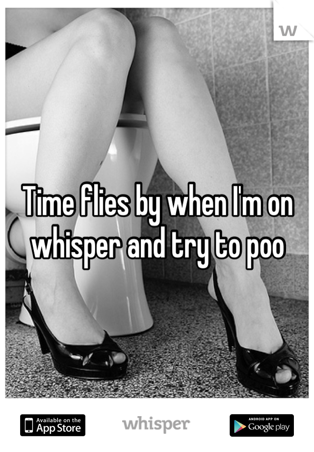 Time flies by when I'm on whisper and try to poo