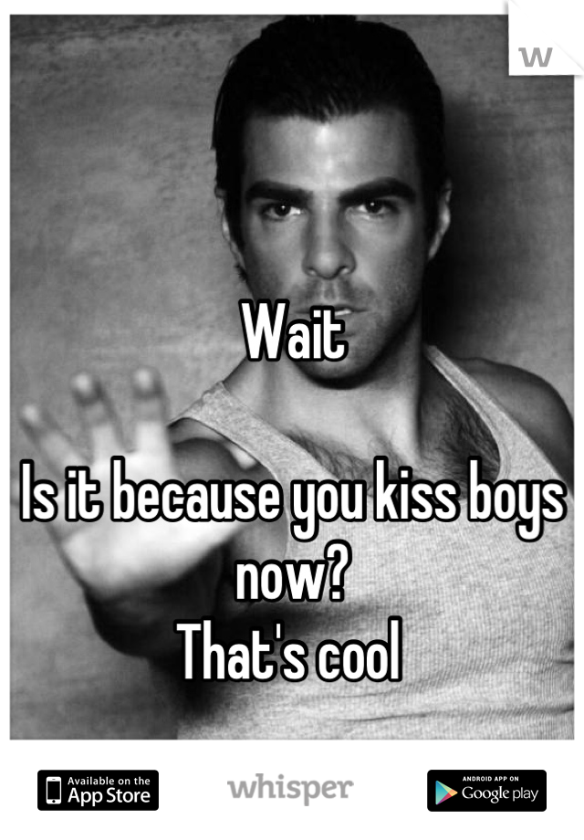 

Wait

Is it because you kiss boys now?
That's cool 