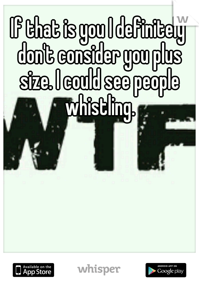 If that is you I definitely don't consider you plus size. I could see people whistling.