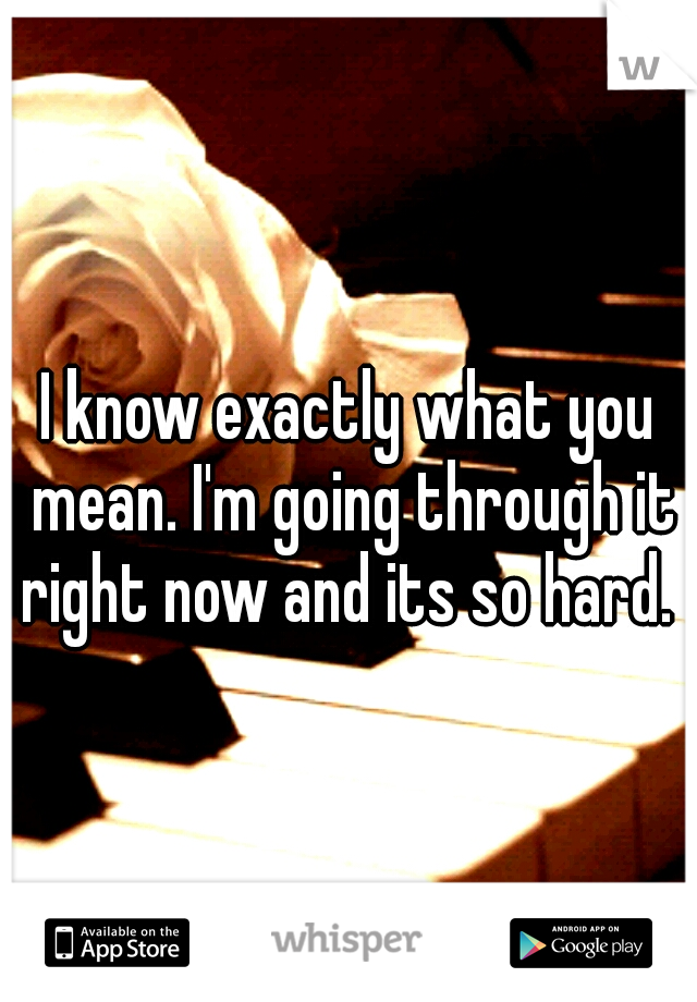 I know exactly what you mean. I'm going through it right now and its so hard. 
