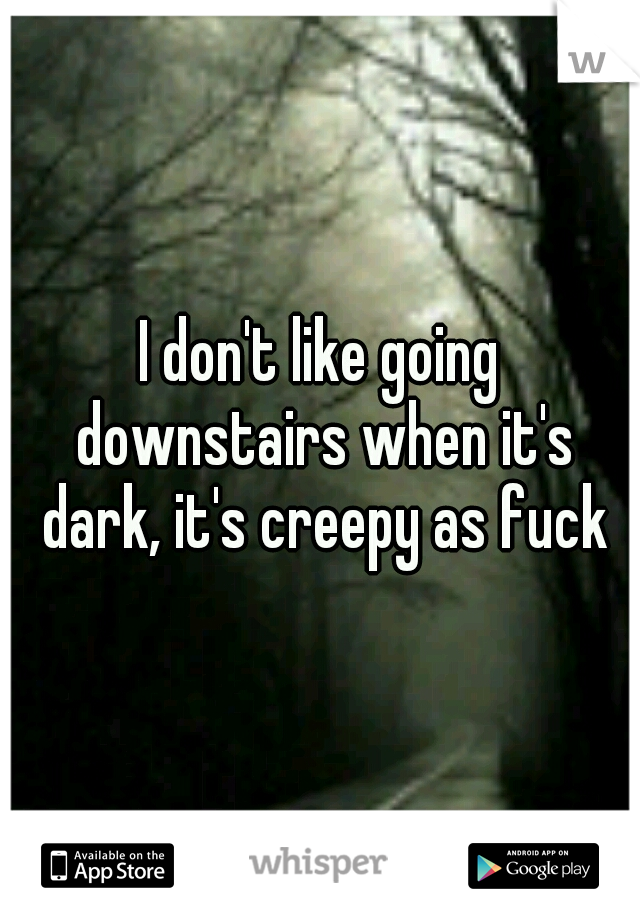 I don't like going downstairs when it's dark, it's creepy as fuck