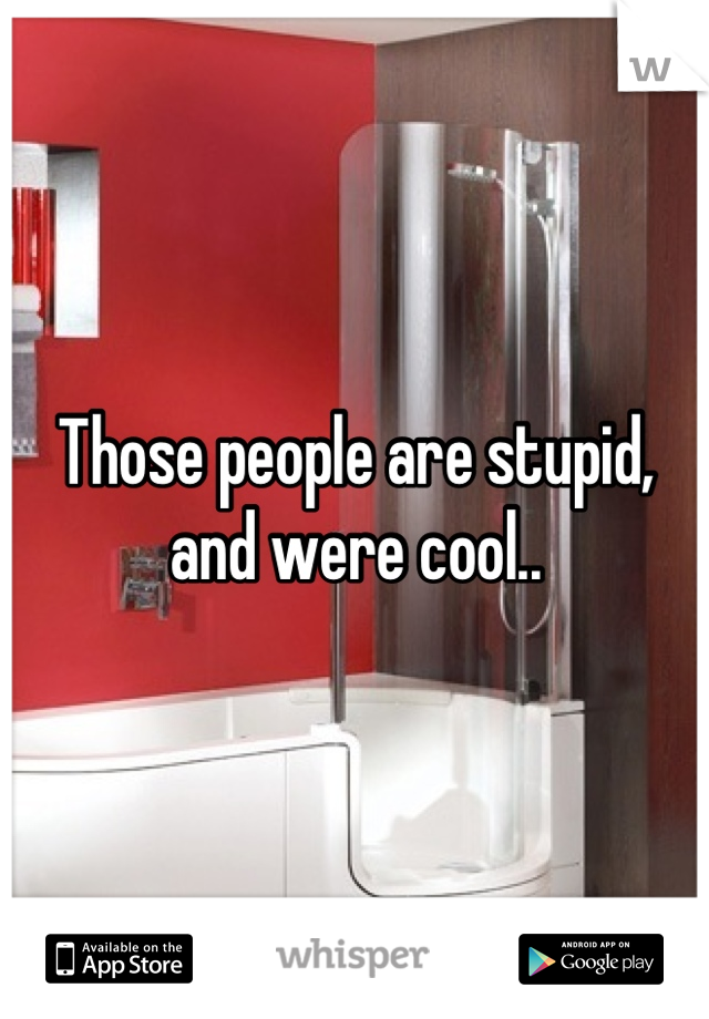 Those people are stupid, and were cool..