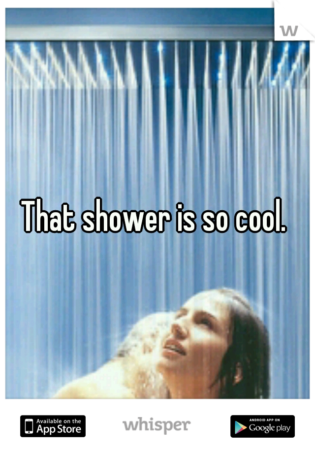 That shower is so cool. 