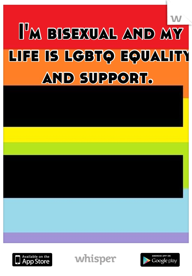 I'm bisexual and my life is lgbtq equality and support. 