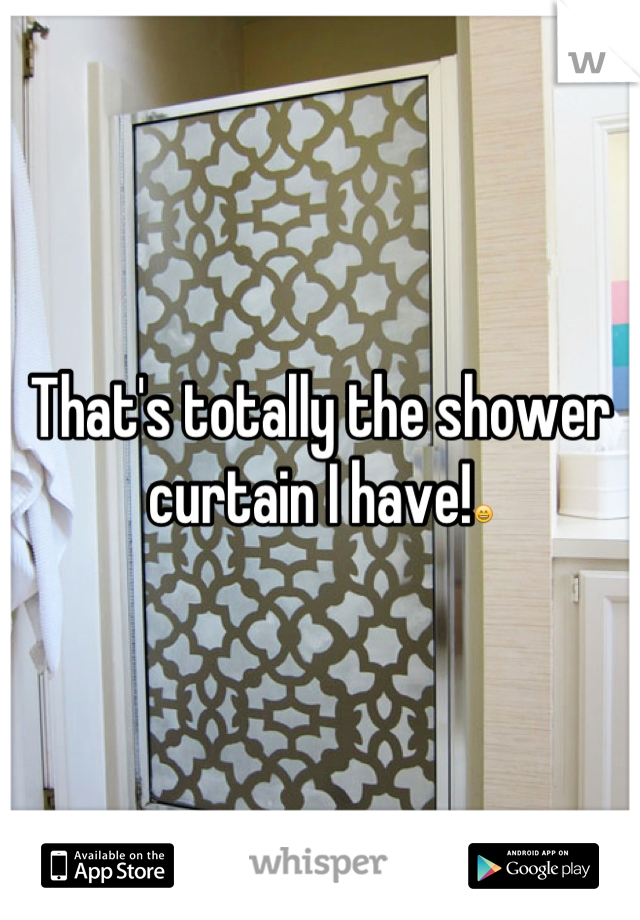 That's totally the shower curtain I have!😄