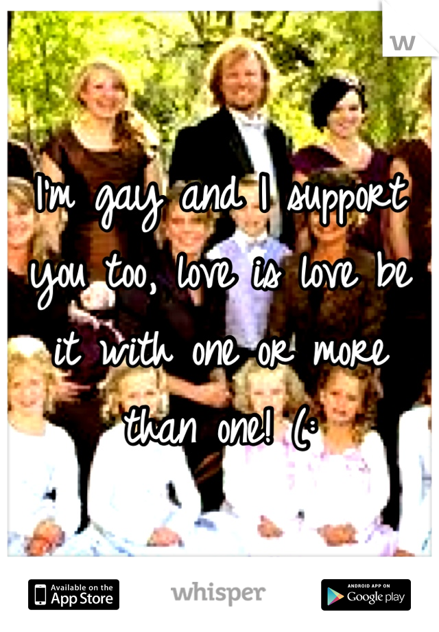 I'm gay and I support you too, love is love be it with one or more than one! (: