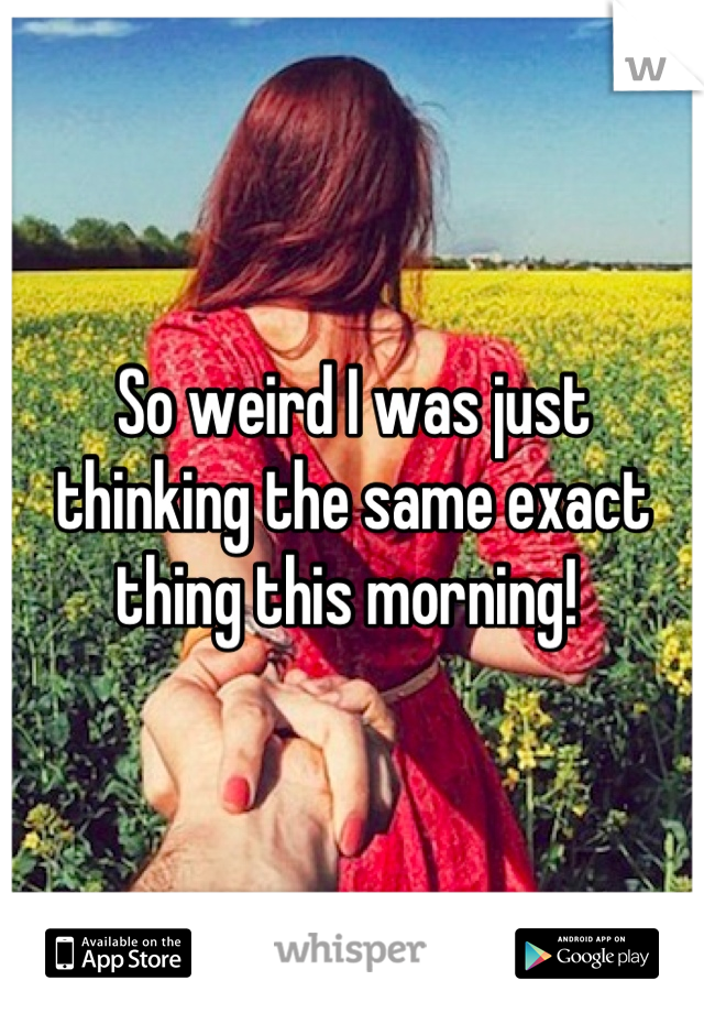 So weird I was just thinking the same exact thing this morning! 