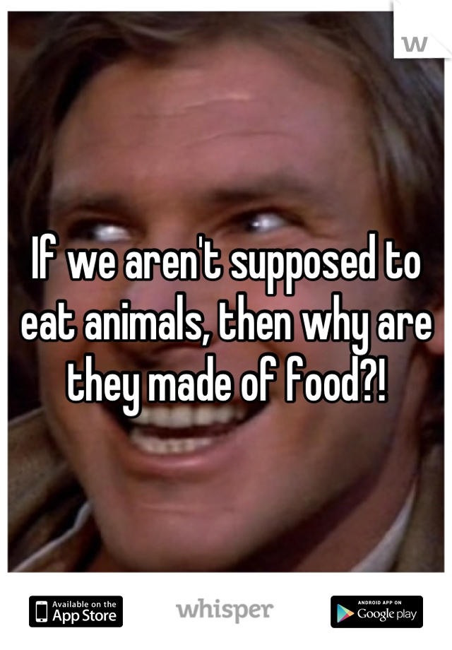 If we aren't supposed to eat animals, then why are they made of food?!