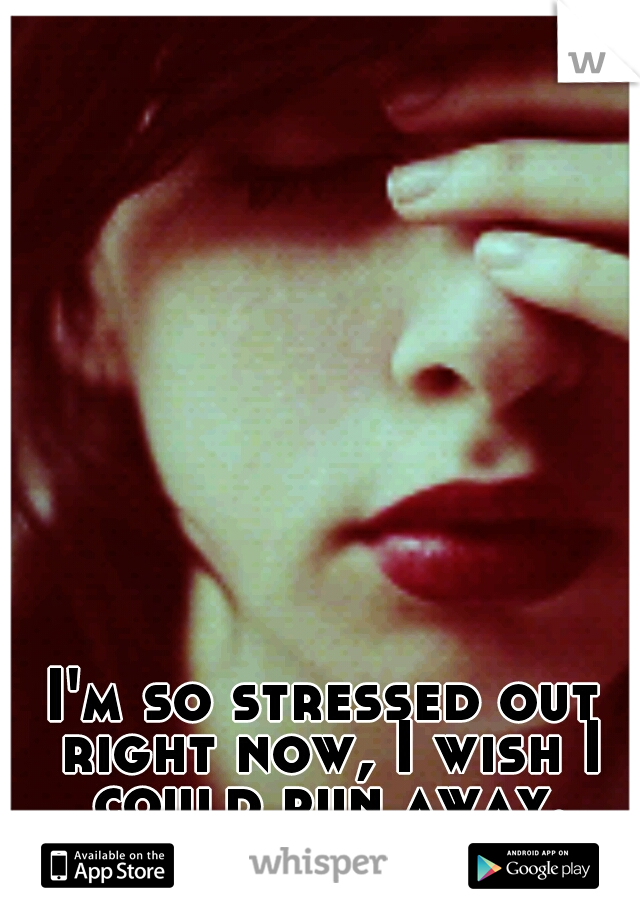 I'm so stressed out right now, I wish I could run away.
