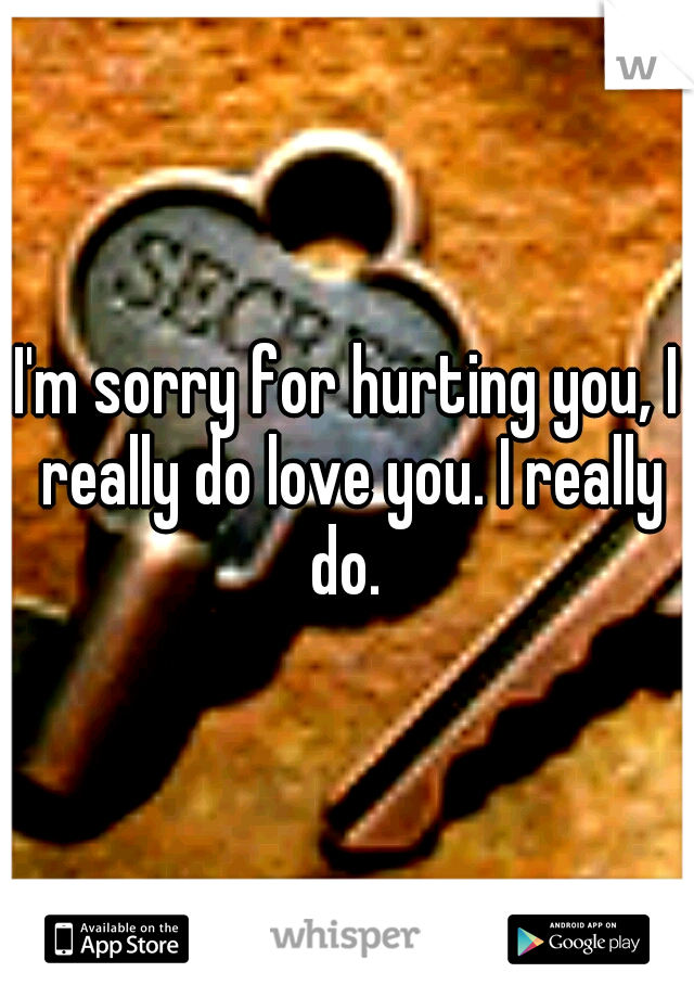I'm sorry for hurting you, I really do love you. I really do. 