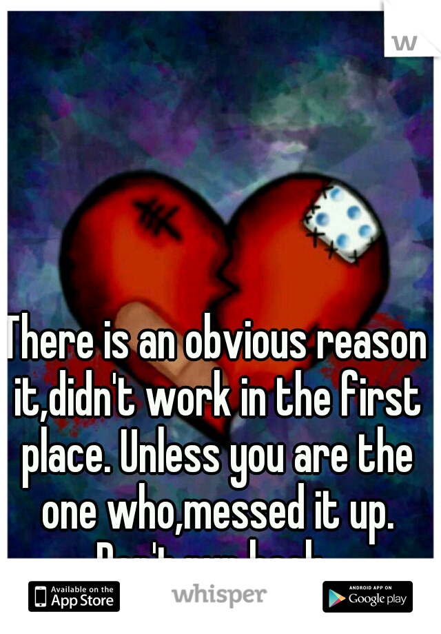 There is an obvious reason it,didn't work in the first place. Unless you are the one who,messed it up. Don't run back. 