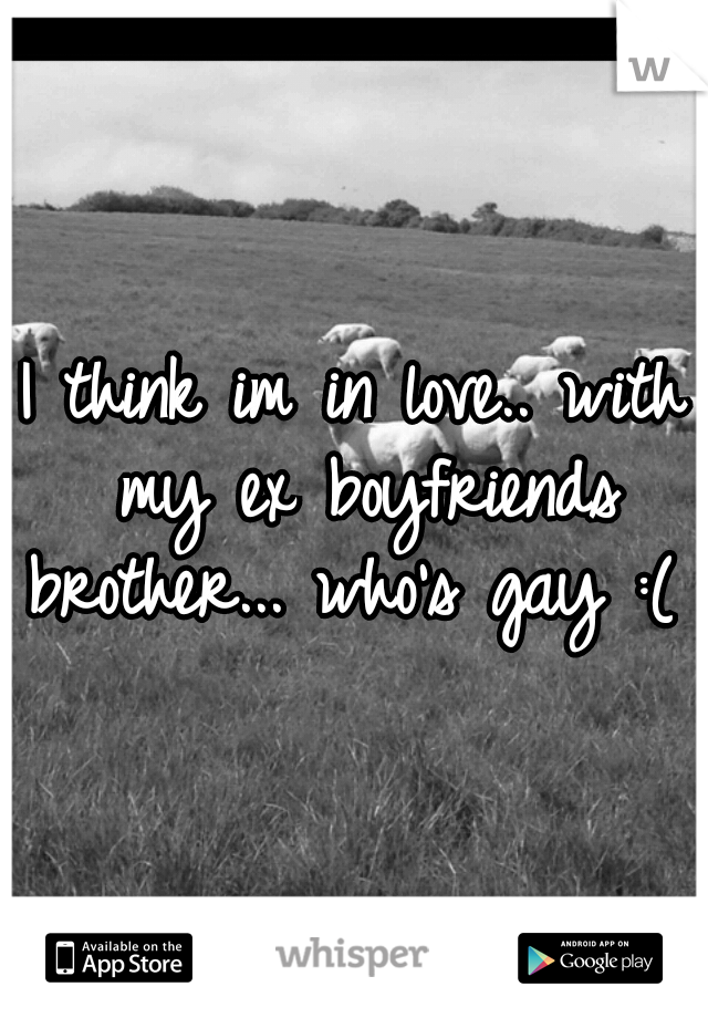 I think im in love.. with my ex boyfriends brother... who's gay :( 