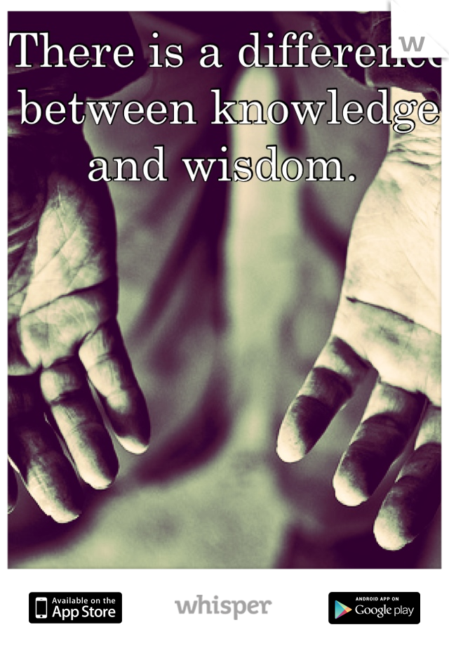 There is a difference between knowledge and wisdom. 