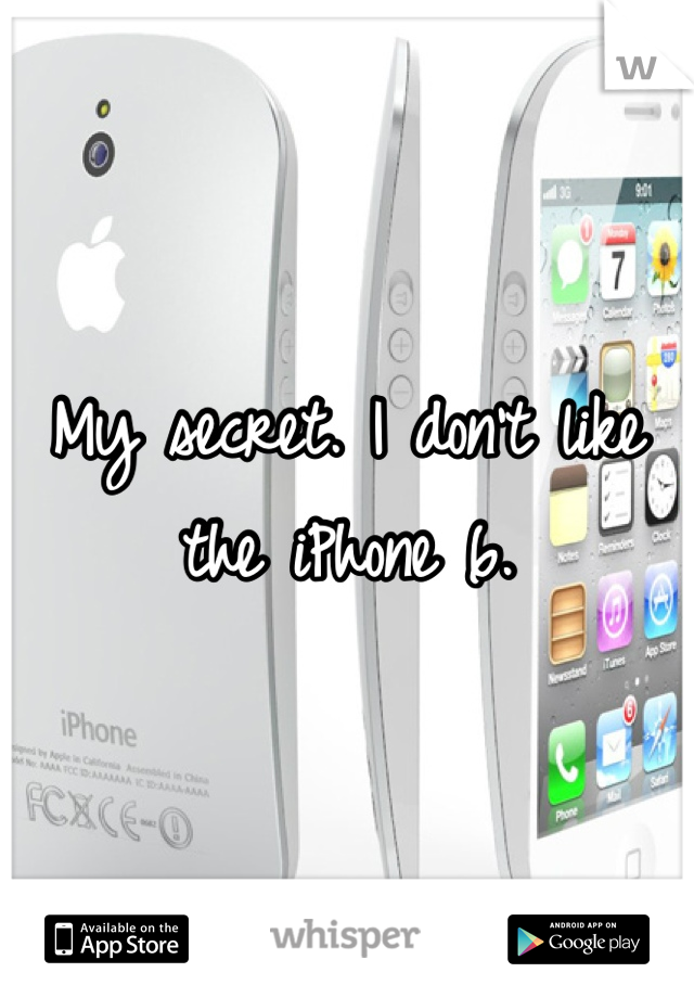 My secret. I don't like the iPhone 6.
