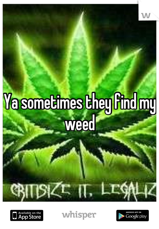 Ya sometimes they find my weed