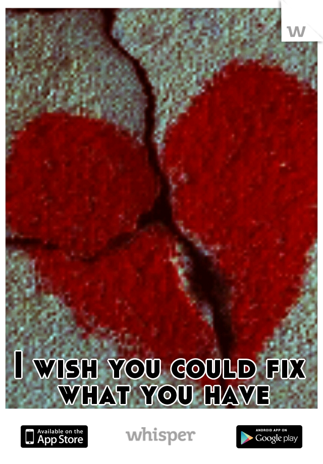 I wish you could fix what you have broken.