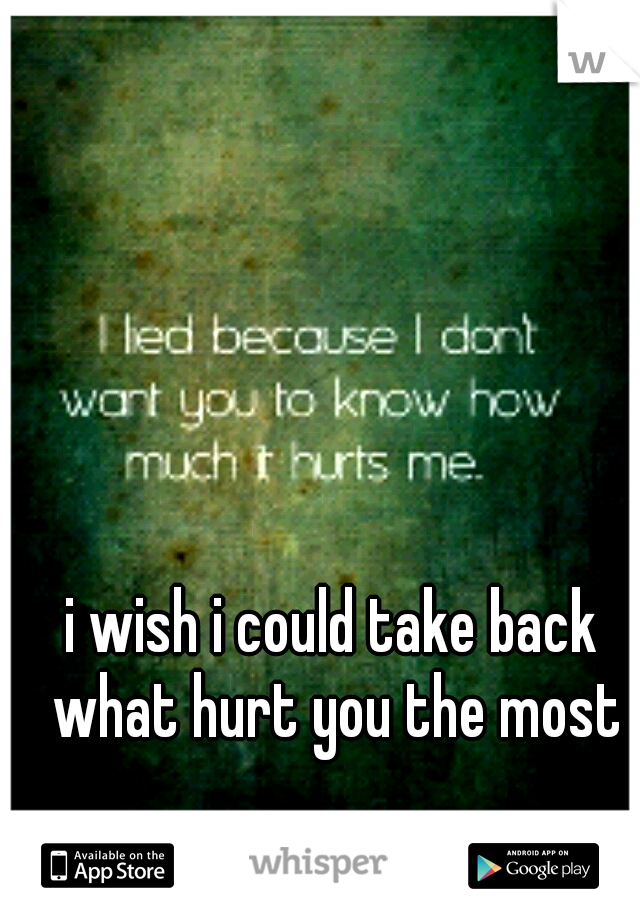 i wish i could take back what hurt you the most