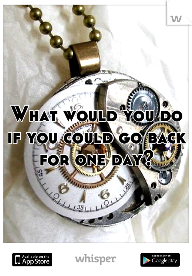 What would you do if you could go back for one day?