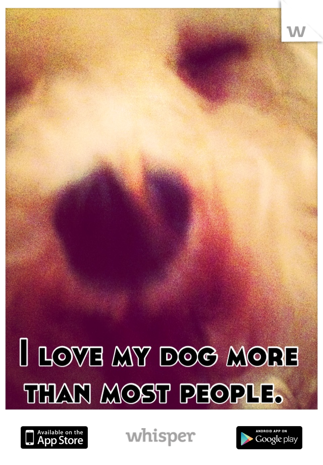 I love my dog more than most people. 