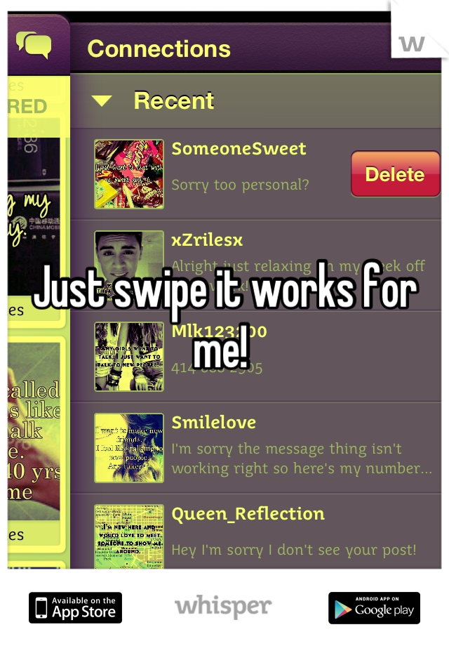 Just swipe it works for me! 
