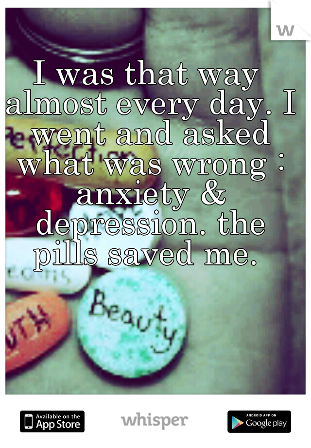 I was that way almost every day. I went and asked what was wrong : anxiety & depression. the pills saved me. 