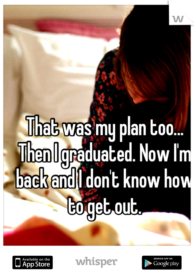 That was my plan too... Then I graduated. Now I'm back and I don't know how to get out.