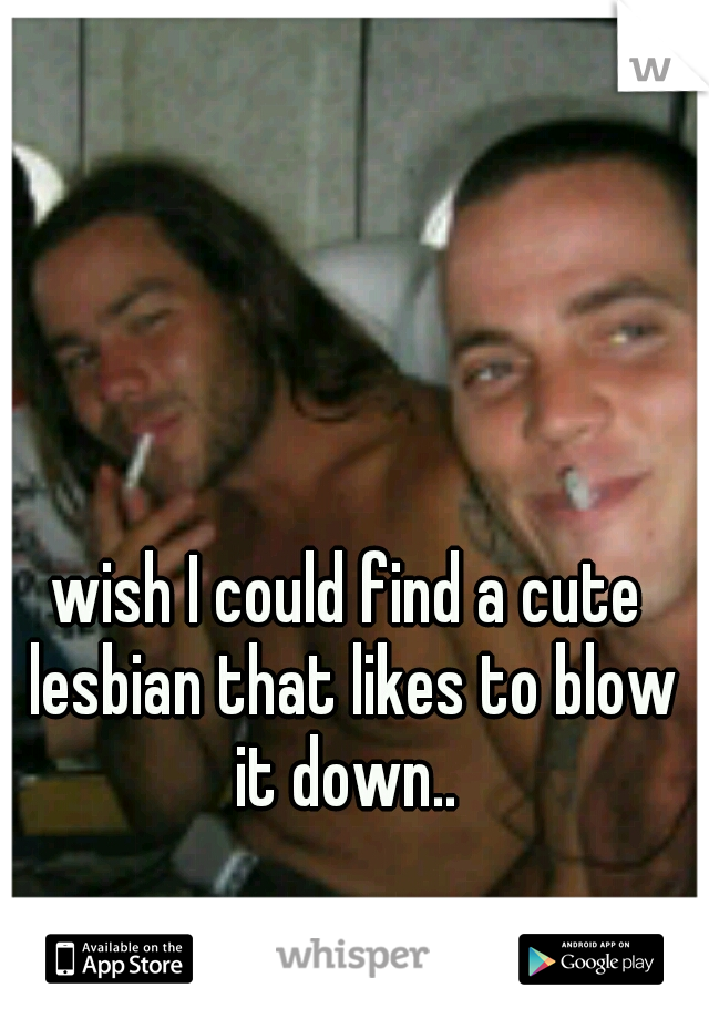 wish I could find a cute lesbian that likes to blow it down.. 