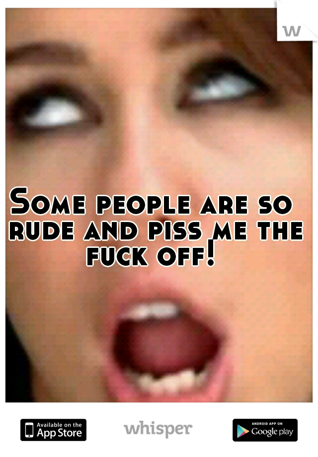 Some people are so rude and piss me the fuck off! 