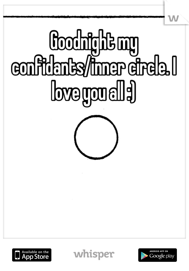 Goodnight my confidants/inner circle. I love you all :)